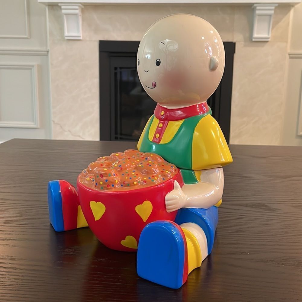 Caillou Ceramic Cookie Jar Excellent Condition Discontinued Primary Colours 11” - Picture 6 of 11